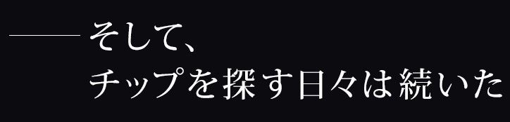 そして、チップを探す日々は続いた